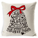 DecorBites™ Elk Print Linen Pillowcase: Festive Christmas Cushion Cover for Sofa - 2023 New Year Decor