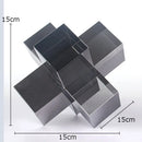 DecorBites™ Cross Crystal Geometric Glass Sculpture Desk Decoration Frosted Square Statue