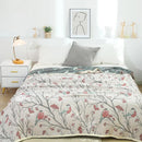 DecorBites™ 100% Cotton Gauze Summer Blanket - Soft Floral Throws for Sofa and Bed