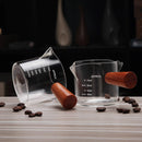 DecorBites™ Glass Espresso Pitcher with Double Spouts and Wooden Handle