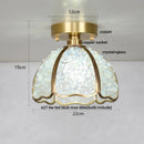DecorBites™ Crystal Glass LED Ceiling Light Copper Canopy Nordic Modern Design