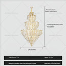 Modern luxury gold and crystal chandelier dining room multi tiered light