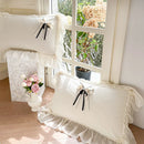 DecorBites™ Lace Ruffles Princess Bedding Set, Velvet Duvet Cover, Plush Bed Sheet, Pillowcases