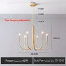 DecorBites™ Gold Chandelier: Modern Nordic Metal LED Lighting for Living Room, Kitchen, and Restaurant