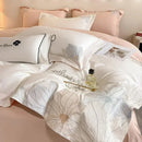 DecorBites™ Embroidered Cotton Bedding Set: Luxury Hepburn Style Duvet Cover 220x240, Skin Friendly