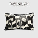 DecorBites™ Abstract Monochrome Jacquard Lumbar Pillow Cover for Chic Studio & Home Decor