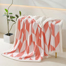 DecorBites™ Geometric Lamb Wool Blanket: Soft Multi-Purpose Sofa Cover for Autumn Winter