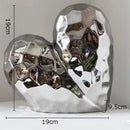 DecorBites™ Gold Heart Ceramic Statue Ornament - Irregular Heart Sculpture Decor Figurine