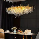 DecorBites™ Crystal Water Drop Chandelier – Luxury Ceiling Light for Hotels, Restaurants, Villas