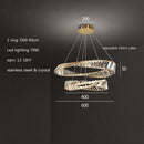 DecorBites™ Gold Plated Steel Ring Pendant Lamp with Dimmable LED Lights and K9 Crystals