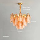 DecorBites™ Gold Chrome Dimmable Amber Glass Petal Chandelier – French Design Luxury Hanglamp
