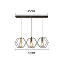 DecorBites™ Geometric LED Chandelier: Modern Metal Frame Light for Dining Room or Bedroom