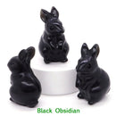 1.5" Elf Rabbit Natural Crystal Amethyst Quartz Agate Bunny Animal Craft Figurines Stone Carving Healing Reiki Home Decor Gift
