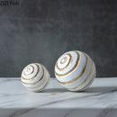 DecorBites™ Golden Texture Ball Geometric Sculpture - Abstract Desk Decoration