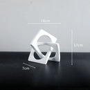 DecorBites™ Geometric Cross Square Ring Sculpture White - Home Decor Ornament