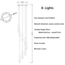 DecorBites™ Crystal Luxury Ceiling Chandelier Staircase Pendant Light for Home Decor