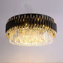 DecorBites™ Gold Black Crystal Ceiling Chandelier – Modern LED Round Kitchen Pendant Lamps