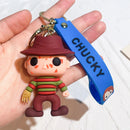 Hot Scary Movie Ghost Baby Keychains Halloween Dolls Horror Child's Chucky Pendants PVC Figures Toy Key Chain Gift