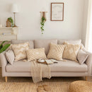 DecorBites™ Geometric Tufted Tassel Pillowcases Cotton Linen Handmade Fringed Throw Pillow Covers