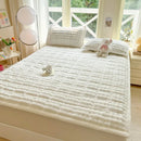 DecorBites™ Cozy Faux Rabbit Fur Quilted Mattress: Super Soft Warm Tatami Mat for Home