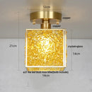 DecorBites™ Crystal Glass LED Ceiling Light Copper Canopy Nordic Modern Design