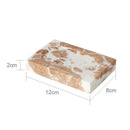 DecorBites™ Coral Pink Marble Bathroom Accessories Set: Dispenser, Dish, Holder, Tissue Box, Tray