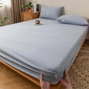 DecorBites™ Coarse Cloth Prue Cotton Queen Fitted Sheet Set with Pillowcases