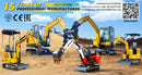 2.5 Ton Mini Excavator Diesel Hydraulic Excavators Tractor 2.5t Mini Bagger Small Excavator Digger Multifunctional Machinery