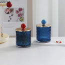 DecorBites™ Glass Tea Canister Candy Pot Ceramic Ball Decorative Storage Jar