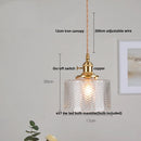 DecorBites™ Glass LED Pendant Lamp Walnut Wood Copper Switch Nordic Hanging Light