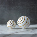 DecorBites™ Golden Texture Ball Geometric Sculpture - Abstract Desk Decoration