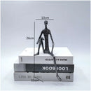 DecorBites™ Abstract Metal Human Sculpture Cast Iron Black Person Desktop Ornament
