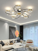 DecorBites™ Gold Aluminum LED Chandelier with K9 Crystal, Luxury Pendant Lights for Home Décor