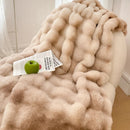 DecorBites™ Gradient Pink Double Layer Faux Fur Winter Blanket