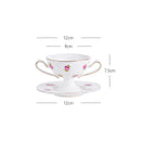 DecorBites™ Gold Flower Porcelain Goblet Cup Tea Coffee Mug Juice Cup