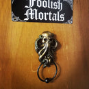 Octopus Skull Door Knocker Iron Unique Bizarre Gothic Home Decor Resin Crafts Door Handles Garden Outdoor Gate Decors Towel Rack