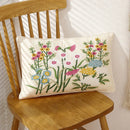 DecorBites™ 3D Pink Flower Farmhouse Style Cushion Cover 45x45cm - Embroidered Sofa, Bed, Living Room