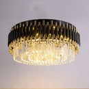 DecorBites™ Gold Black Crystal Ceiling Chandeliers: Modern LED Round Kitchen Pendant Lamps for Home Lighting