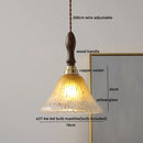 DecorBites™ Green Glass LED Pendant Lamp with Knob Switch, Copper Chandelier