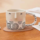 DecorBites™ 340ML Ceramic Coffee Milk Mug with Unique Three-Dimensional Illustration