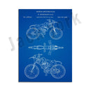 DecorBites™ Dirt Bike Patent Blueprint Poster Canvas Wall Art