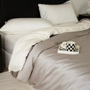 DecorBites™ Double Layer Satin Queen Duvet Set Smooth & Cool Luxury Quilt Cover Pillowcases