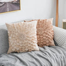 DecorBites™ 3D Velvet Flower Pillow Covers in Yellow Beige 45x45cm