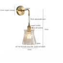 Fluted brass glass led wall sconce for bedroom