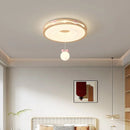 DecorBites™ Cream Wind Walnut Round Master Bedroom Lamp Warm Retro Hanging Ball Ceiling