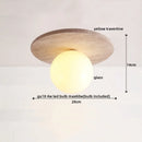 DecorBites™ LED Ceiling Lamp Natural Yellow Travertine Walnut Wood Ceiling Lights