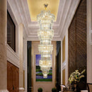 DecorBites™ Elegant Crystal Hollow Long Chandelier for Duplex Living Room and Stairwell
