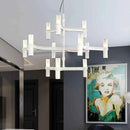 DecorBites™ Crown Major Chandelier G9 Luxury Foyer Chandelier, White Gold, Chrome Metal
