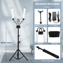 DecorBites™ Dualarm LED Beauty Light with Circular Light Strip on Tripod