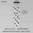 Modern black & gold led staircase chandelier staircase pendant light
